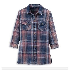 Cute plaid shirt—blue, pink white